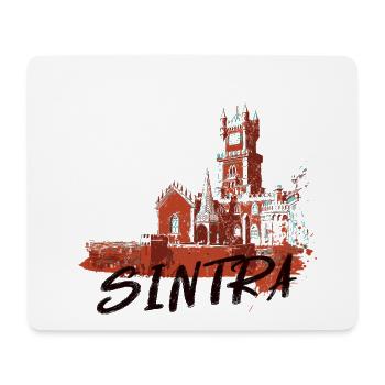 Palais de Pena Sintra illustration ocre rouge - Tapis de souris (format paysage) - blanc - Devant