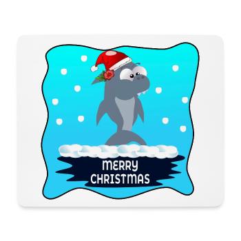 MERRY CHRISTMAS WISHES SHARK - Mouse Pad (horizontal) - white - Front