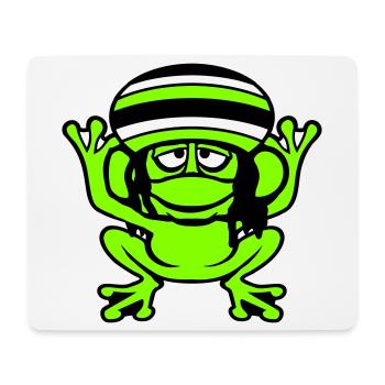Frog Reggae Music Rasta Hair Hat Jamaica Fun - Mouse Pad (horizontal) - white - Front