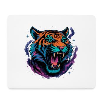Neon Tiger Rage Galaxy Design - Mousepad (Querformat) - Weiß - Vorne
