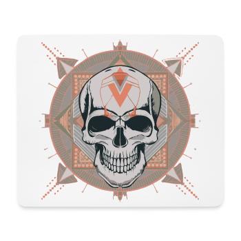 Cyber Geometric Skull Mandala - Mouse Pad (horizontal) - white - Front