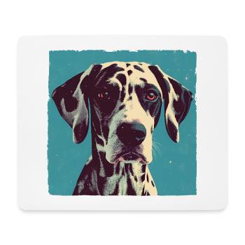 Dalmatian Portrait – Pop Art Vintage in Blue - Mouse Pad (horizontal) - white - Front