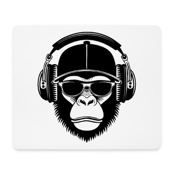 Groovy Nightclub Party Techno Monkey Head Chemise - Tapis de souris (format paysage) - blanc - Devant