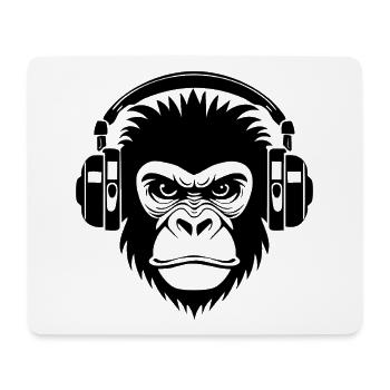 Minimal Linien Look Affenkopf Art Shirt - Mousepad (Querformat) - Weiß - Vorne