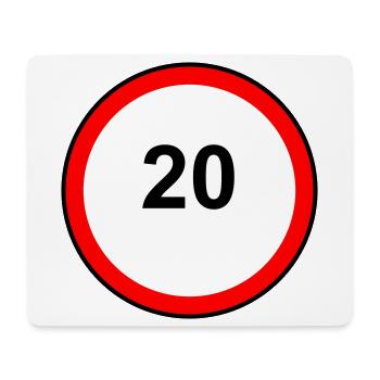 Tempo20 Schild Retro Illustration - Mousepad (Querformat) - Weiß - Vorne