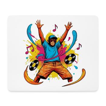 Funky_Monkey_DJ - Tapis de souris (format paysage) - blanc - Devant