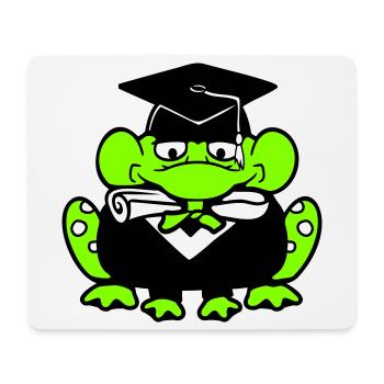 Frosch Schulabschluss Abitur bestanden College süß - Mousepad (Querformat) - Weiß - Vorne