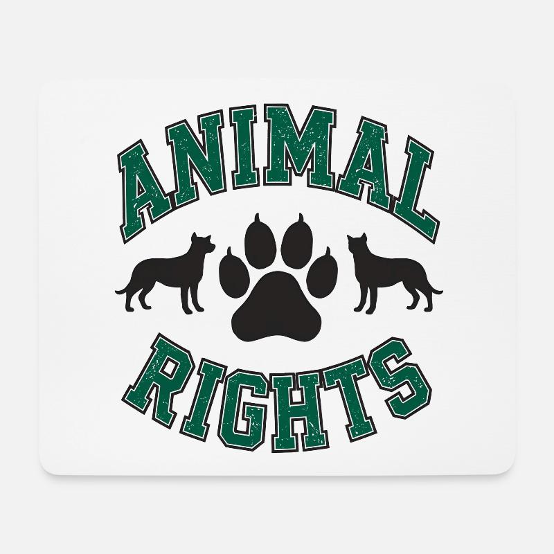 Animal Rights College Style Typography - Mousepad (Querformat) - Weiß