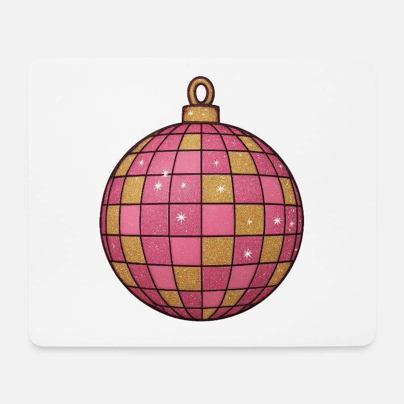Pink Gold Glitzerkugel Ornament - Mousepad (Querformat) - Weiß