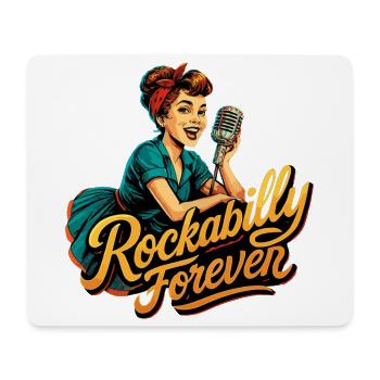 Rockabilly Forever Charcoal Microphone 50s Gift - Mouse Pad (horizontal) - white - Front