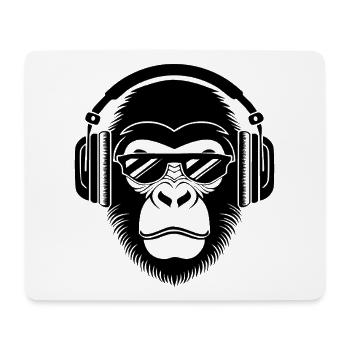 Rebellious Monkey Head DJ Grooves Underground Shirt - Mouse Pad (horizontal) - white - Front