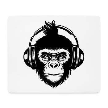 Beat Macher Affenkopf Studio Session Shirt - Mousepad (Querformat) - Weiß - Vorne