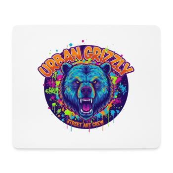 Urban Grizzly Street Art - Mousepad (Querformat) - Weiß - Vorne