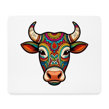 Heilige Kuh Buntes Mandala - Mousepad (Querformat) - Weiß - Vorne