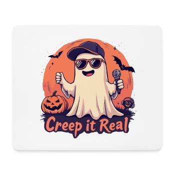 Creep It Real Ghost mit Mikrofon - Mousepad (Querformat) - Weiß - Vorne