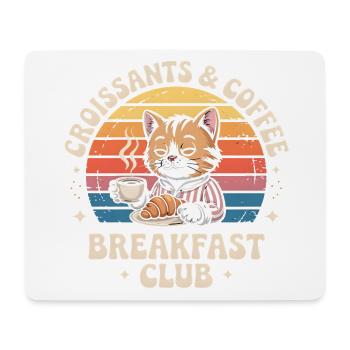 Chat Café Retro Petit Déjeuner - Tapis de souris (format paysage) - blanc - Devant