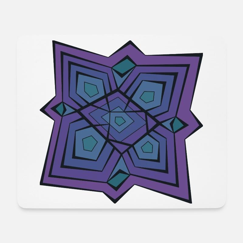 Purple geometric mandala - Mouse Pad (horizontal) - white