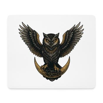 Eule des Mondes – Symbol für Weisheit & Stärke - Mousepad (Querformat) - Weiß - Vorne