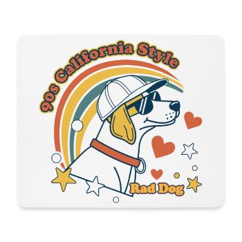 90er Jahre California Rad Hund - Mousepad (Querformat) - Weiß - Vorne