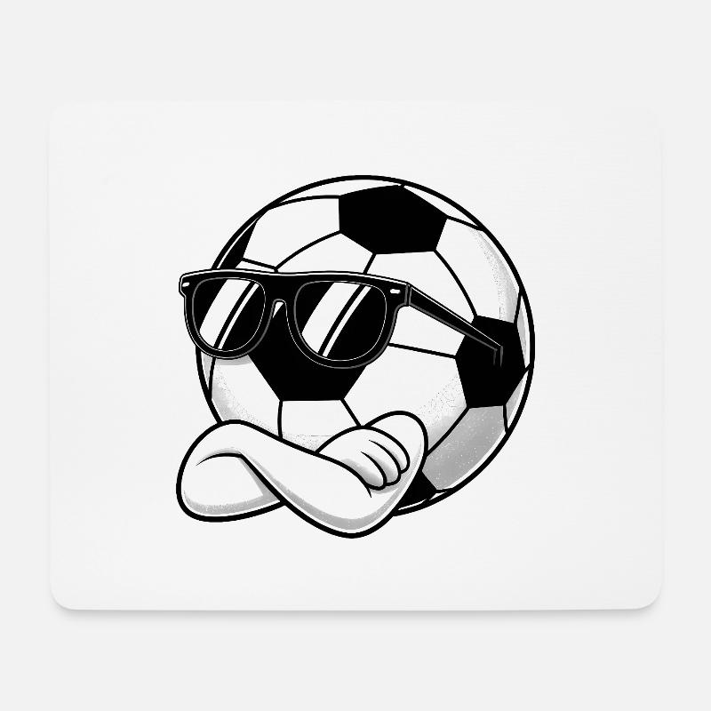 Cooler Fußball - Sportlogo - Mousepad (Querformat) - Weiß