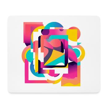 Kaleidoskopische Farbgeometrie Abstrakt - Mousepad (Querformat) - Weiß - Vorne