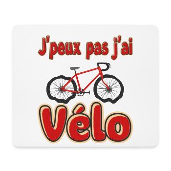 J'peux pas j'ai Vélo - Tapis de souris (format paysage) - blanc - Devant