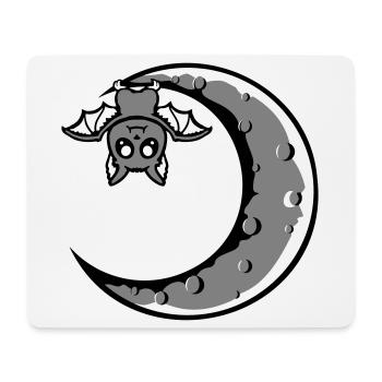 Süße Fledermaus Sichelmond hängt Halloween Nacht - Mousepad (Querformat) - Weiß - Vorne