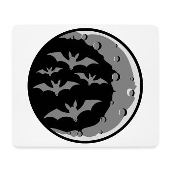 Viele Fledermäuse Silhouette cool Sichelmond Nacht - Mousepad (Querformat) - Weiß - Vorne
