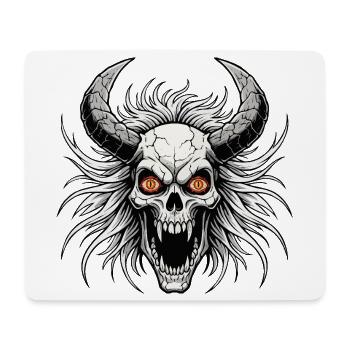 Devil skull with horns - Mouse Pad (horizontal) - white - Front