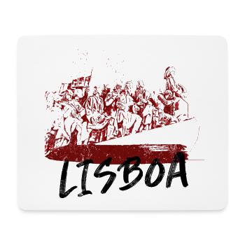 Monument Discoveries Lisbon red illustration - Mouse Pad (horizontal) - white - Front