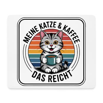 Kaffee Kätzchen im Retro Regenbogen - Mousepad (Querformat) - Weiß - Vorne