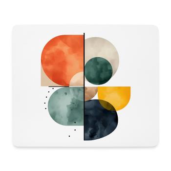Abstrakte Kreise Aquarell Design Bunt Geometrie - Mousepad (Querformat) - Weiß - Vorne