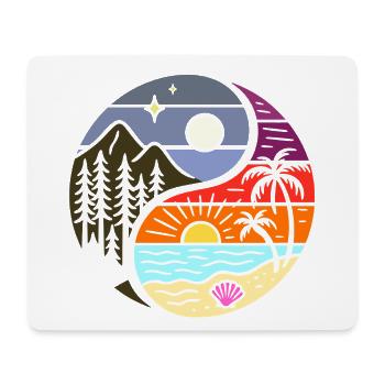 Yin Yang nature love - Mouse Pad (horizontal) - white - Front