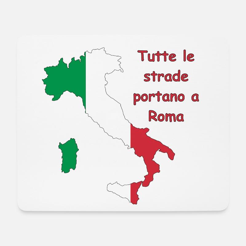 Italienische Flagge mit Spruch - Mousepad (Querformat) - Weiß