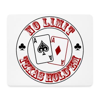 Cartes de poker No Limit – Texas Hold’em Design - Tapis de souris (format paysage) - blanc - Devant
