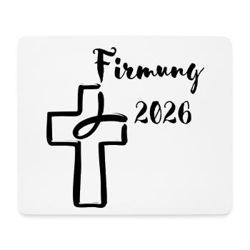 Firmung 2026 ins Kreuz tauchender Fisch - Mousepad (Querformat) - Weiß - Vorne