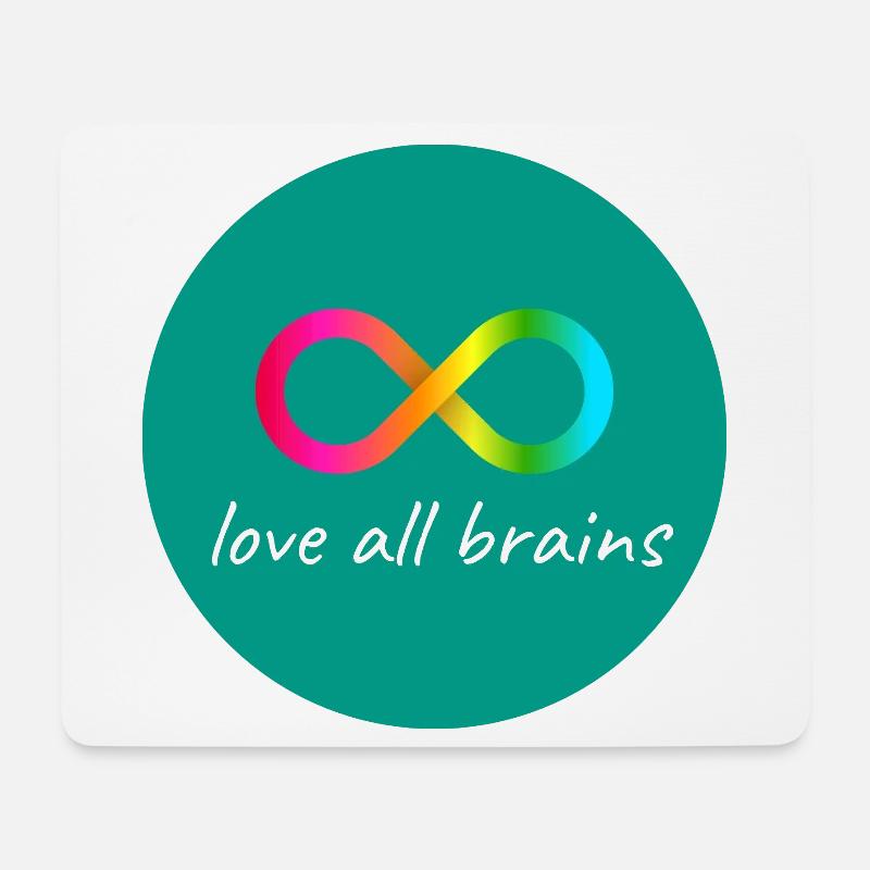 Love_all_brains - Mousepad (Querformat) - Weiß