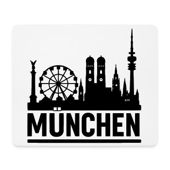 München Munich Silhouette Skyline - Mousepad (Querformat) - Weiß - Vorne