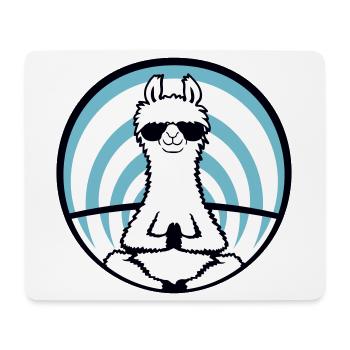 Lama Cool Zen Meditation Sonnenbrille Entspannt - Mousepad (Querformat) - Weiß - Vorne