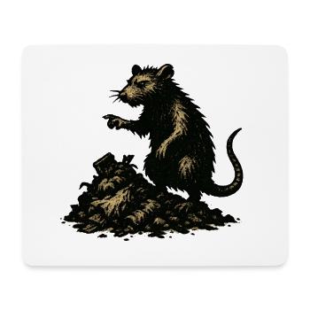 Ratte auf Geröll Gravur - Mousepad (Querformat) - Weiß - Vorne