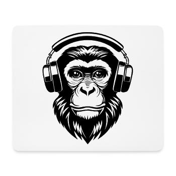 Chemise d’art minimaliste Monkey Head Lines Edition - Tapis de souris (format paysage) - blanc - Devant
