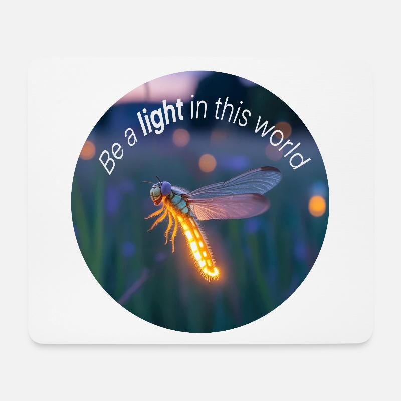 Leuchtendes Glühwürmchen mit positiver Botschaft - Mousepad (Querformat) - Weiß