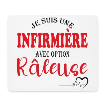 Cadeau pour une infirmière avec option râleuse - Tapis de souris (format paysage) - blanc - Devant