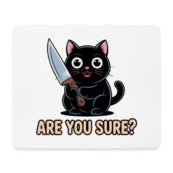 Are you sure? - Funny Cat T-Shirt - Mouse Pad (horizontal) - white - Front