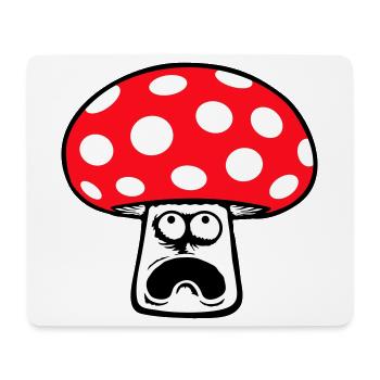 Mushroom frightened, panicking, looking up, - Mouse Pad (horizontal) - white - Front