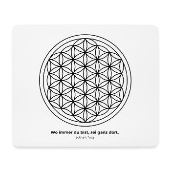 Fleur de vie et dicton, la pleine conscience - Tapis de souris (format paysage) - blanc - Devant