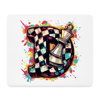 Dame Graffiti Farbexplosion Schachspieler - Mousepad (Querformat) - Weiß - Vorne