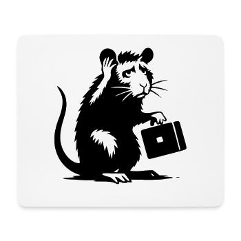 Rat avec mallette - Tapis de souris (format paysage) - blanc - Devant