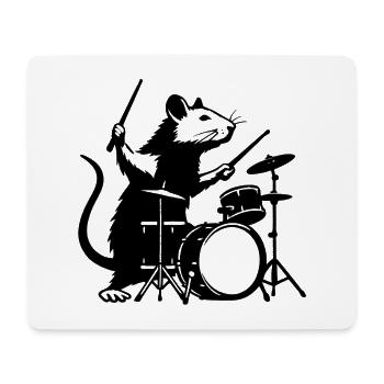 Drum rat in the spotlight - Mouse Pad (horizontal) - white - Front