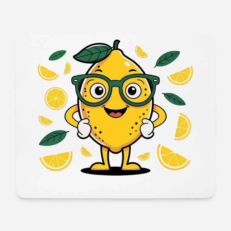 Lemon with glasses - Mouse Pad (horizontal) - white